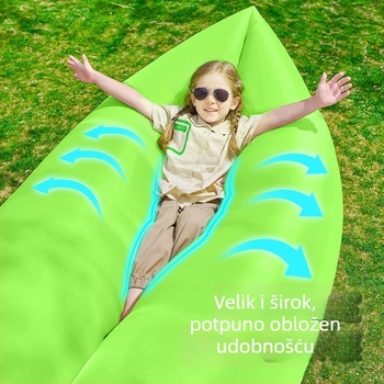 Napuhani jednosjedni kauč za kampiranje - Oxford platno, 2 sloja, nosivost 200 kg, težina 0,4 kg, ručna pumpa