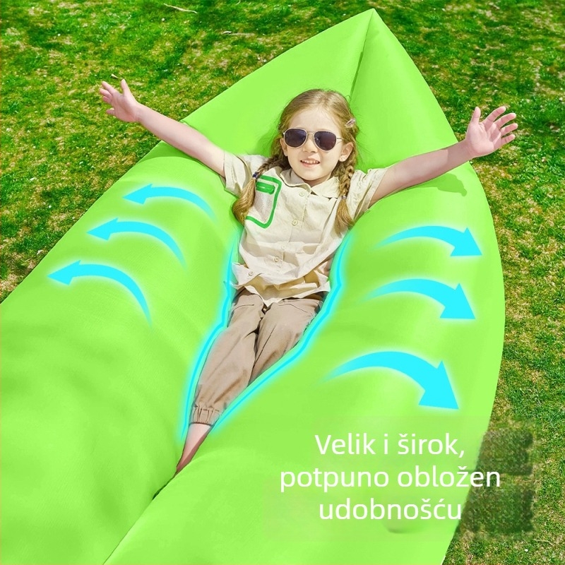 Napuhani jednosjedni kauč za kampiranje - Oxford platno, 2 sloja, nosivost 200 kg, težina 0,4 kg, ručna pumpa