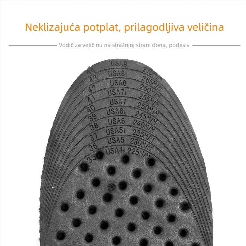 Podignuti ulošak za čizme – zračni jastučić, upija znoj, cijeli ulošak, PVC
