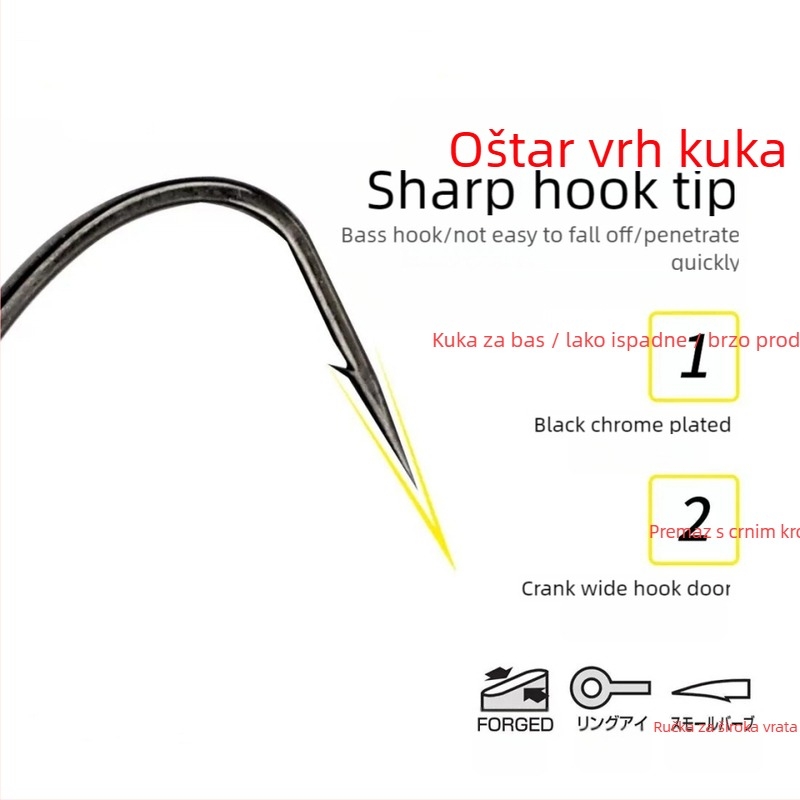 Nagawa Crank Hook s barbom za morski ribolov s brodom