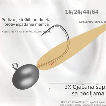 Naruto korijenski udica za ribolov, s bodljom, pakiranje 1000 kom, za riječnu ribolov