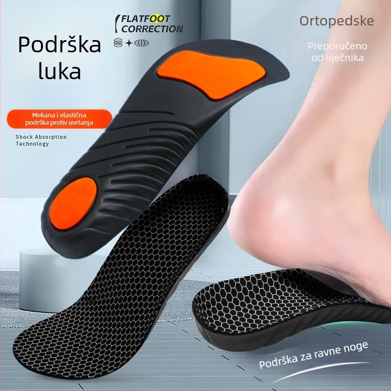 Ortopedske uloške za cipele s podrškom luka, EVA, cijela duljina, unisex, ublažavanje šokova, prozračne za plosko stopalo