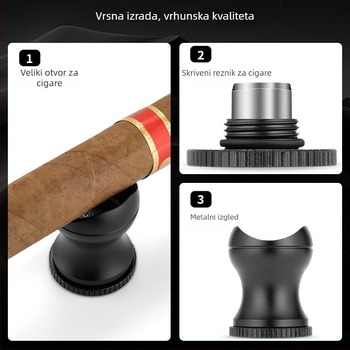 Držač za cigare, metalni, višestruke funkcionalnosti sa skrivenim mehanizmom, minimalističkog stila, CF-25KP