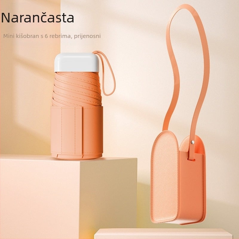 Fino kišobran za sunce – kapsula, šest rebara, ručno otvaranje, UPF50+, 190T tkanina, težina 243 g