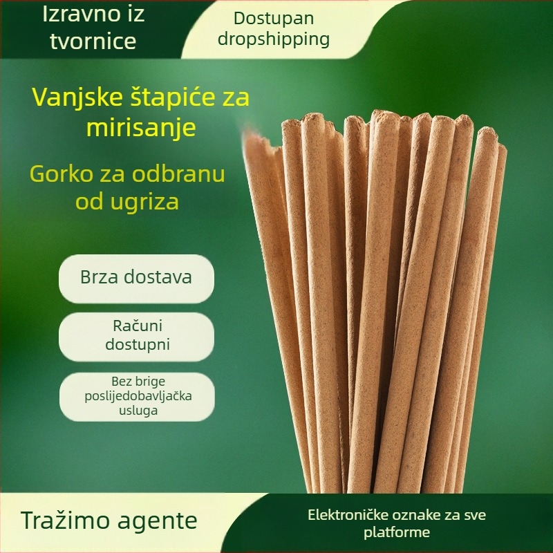 Fire Bat štapići protiv komaraca s Wormwood, za vanjsku uporabu, čvrsta baza korijena, blago toksični