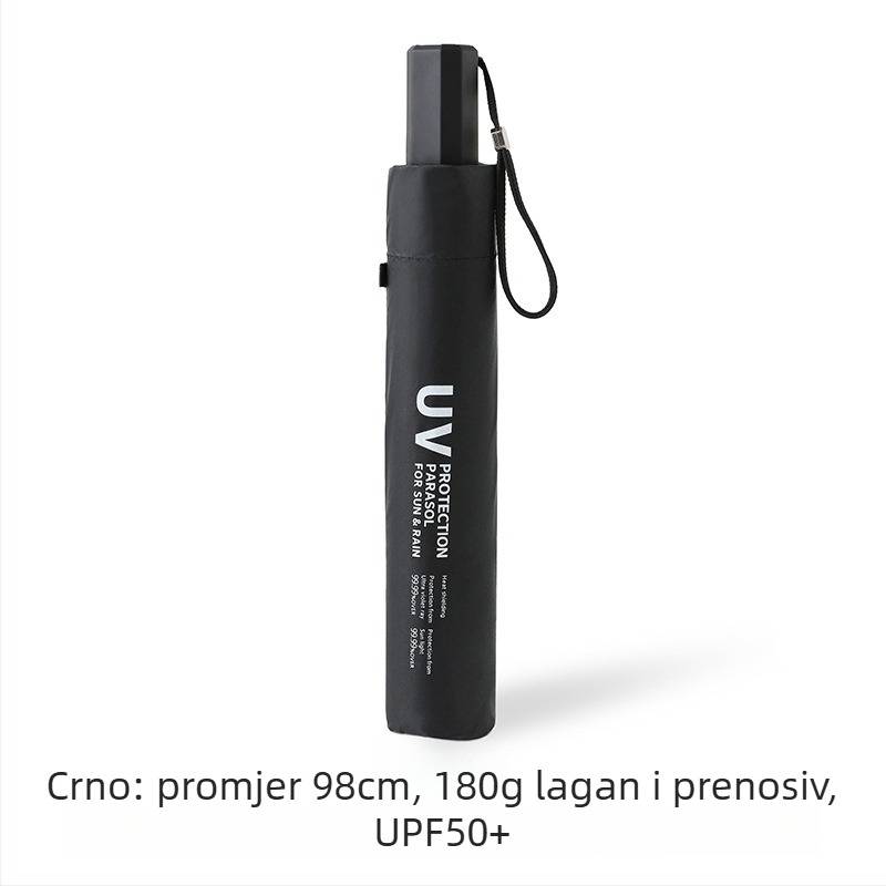 Kišobran u obliku olovke od karbonskih vlakana, 6 rebara, vlaknaste letvice, legirani drška, UPF > 50