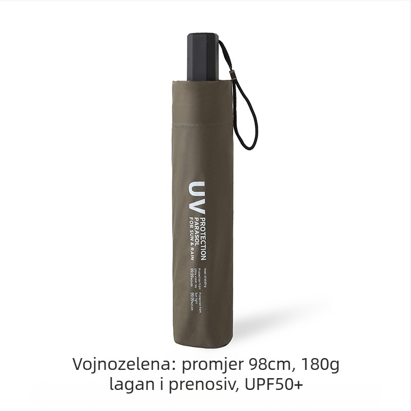 Kišobran u obliku olovke od karbonskih vlakana, 6 rebara, vlaknaste letvice, legirani drška, UPF > 50