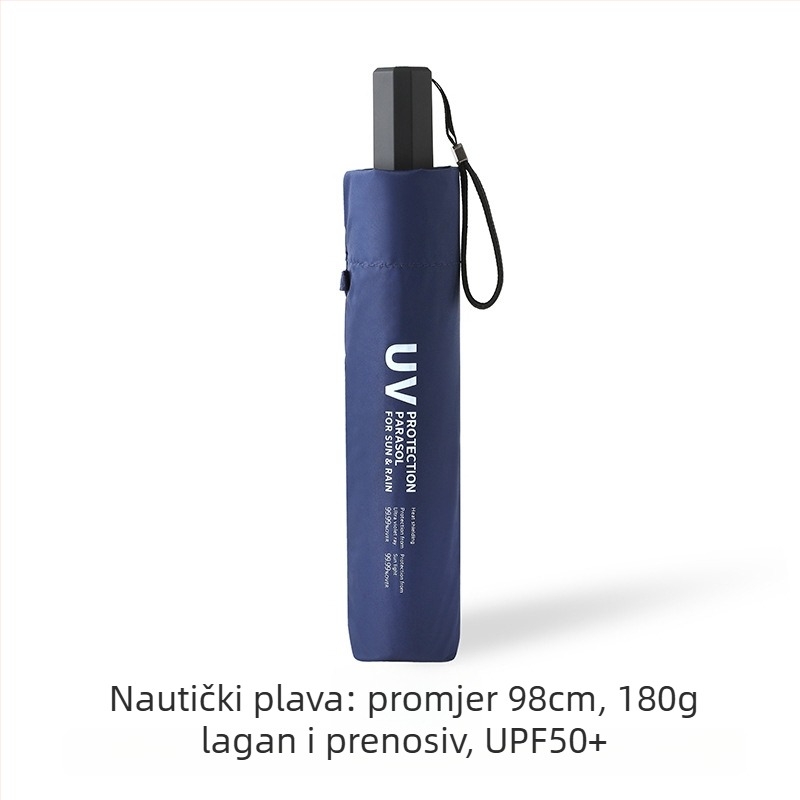 Kišobran u obliku olovke od karbonskih vlakana, 6 rebara, vlaknaste letvice, legirani drška, UPF > 50