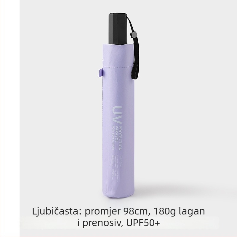 Kišobran u obliku olovke od karbonskih vlakana, 6 rebara, vlaknaste letvice, legirani drška, UPF > 50