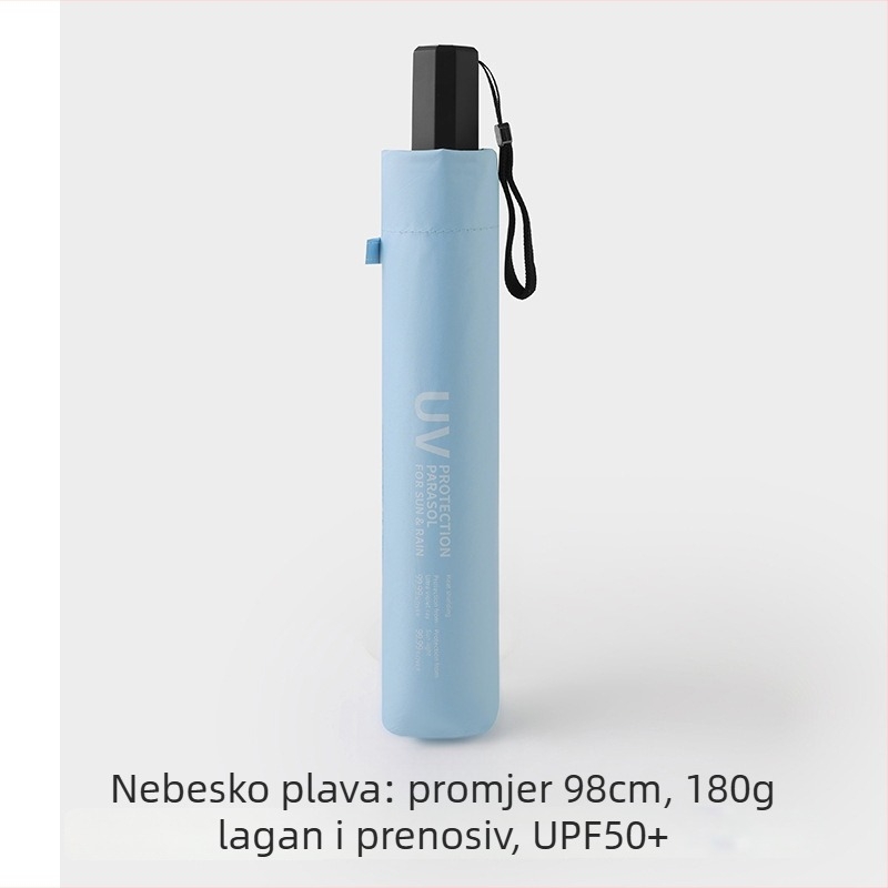 Kišobran u obliku olovke od karbonskih vlakana, 6 rebara, vlaknaste letvice, legirani drška, UPF > 50