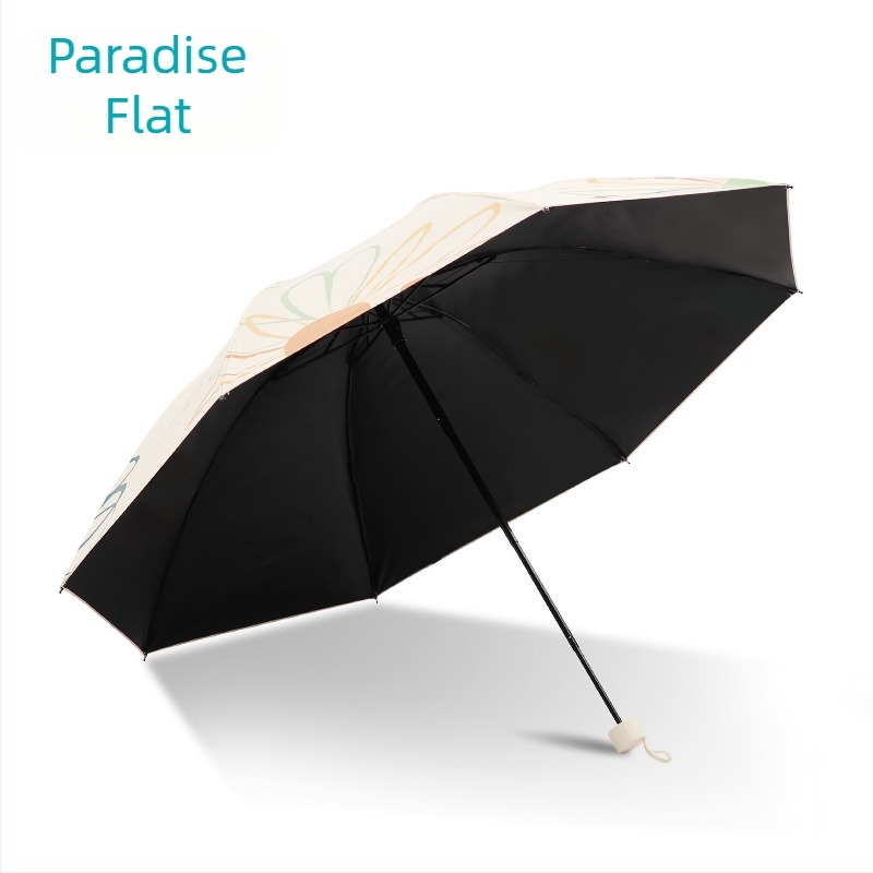 Suncobran 33886E Paradise Flower Dream, 8 čeličnih rebara, tkanina 190T, ručno otvaranje, trostruko presavijanje (tri-fold), UPF > 50, težina oko 350 g