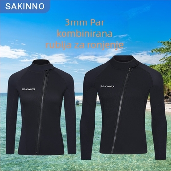 Unisex gornji dio za potapanje, topao SCR neoprenska tkanina s visokim elastičnim najlonom, dugi rukavi, za odrasle, cjelogodišnje nošenje