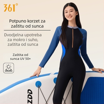 Ženski jednodijelni kupaći s dugim rukavima i dugim nogavicama, zaštita od meduza, najlon tkanina, podstava najlon