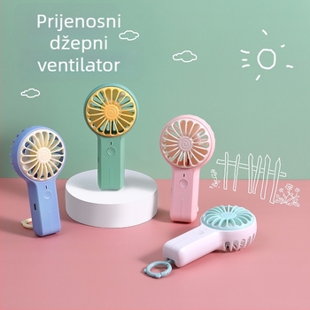 Mini ručni ventilator od plastike, moderan minimalistički dizajn, tih rad, prenosan za studente, putovanja, ured i dom studenata