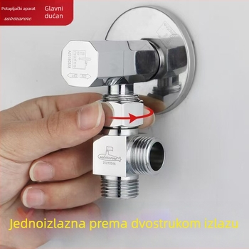 FH1 Bakreni trostruki razdjelnik s rotacijskim spojem, 1 ulaz, 2 izlaza