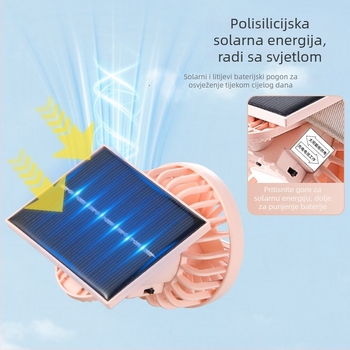 USB prijenosni ventilator s ugrađenom baterijom 300-500 mAh, 6 brzina, buka 45-50 dB, trajanje 3-6 sati