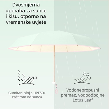 Mini ultra-lagan kišobran za sunce i kišu, 8 rebara, UPF>50, tkanina Impact 190T, ručni otvaranje- zatvaranje, težina 260 g