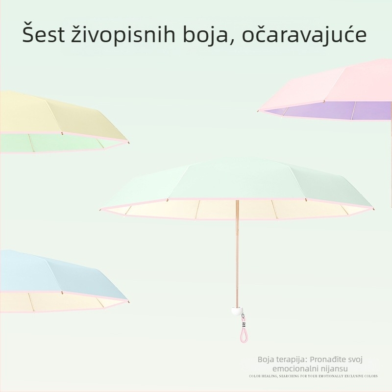 Mini ultra-lagan kišobran za sunce i kišu, 8 rebara, UPF>50, tkanina Impact 190T, ručni otvaranje- zatvaranje, težina 260 g