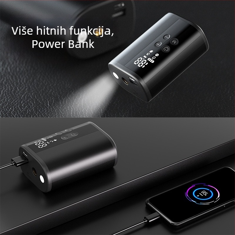 Bežična mini višefunkcionalna pumpa za lopte (košarka, nogomet, odbojka) — digitalni zaslon, 25 L/min, baterija 2600 mAh, radno vrijeme preko 20 minuta, izuzetno brzo napuhivanje