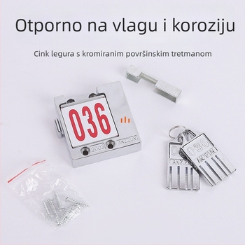 Brava s brojčanim kodom za ormariće i garderobe — cinkova legura, moderni minimalistički dizajn