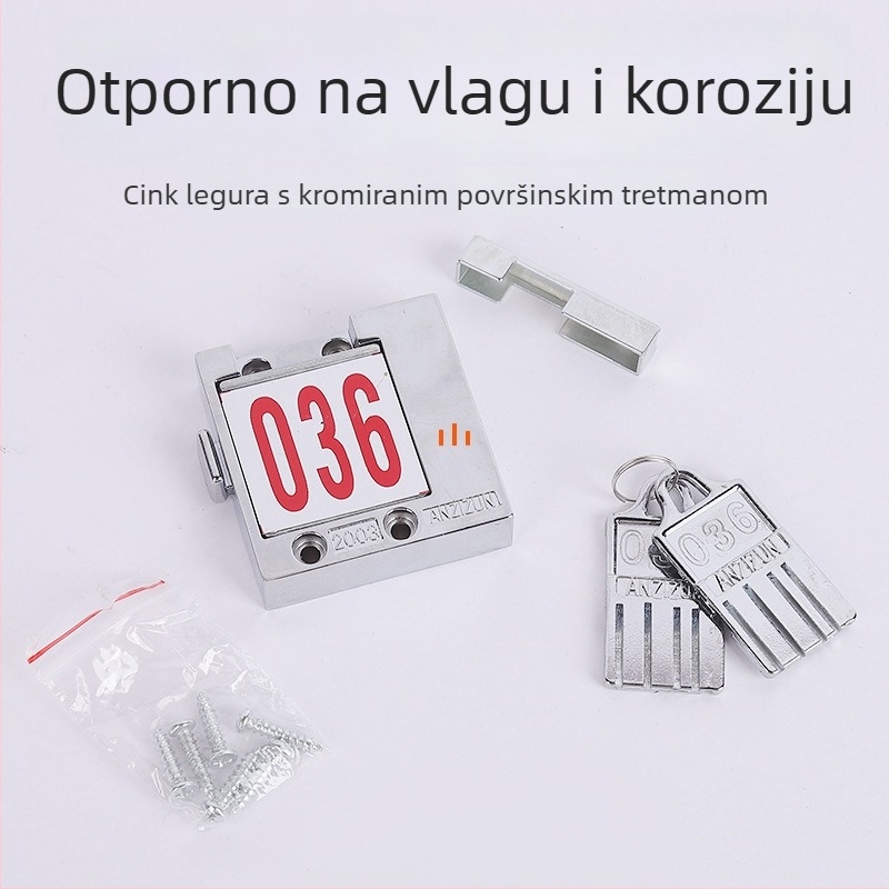 Brava s brojčanim kodom za ormariće i garderobe — cinkova legura, moderni minimalistički dizajn