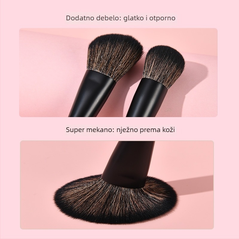 8-dijelni set dvostrano završnih četkica za šminku, sintetička vlakna, drvene drške, u torbi za četkice