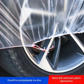 Jednokratna navlaka za automobil, proziran plastični film, otporan na prašinu, zaštita tijekom održavanja automobila, prilagodljiva za više modela