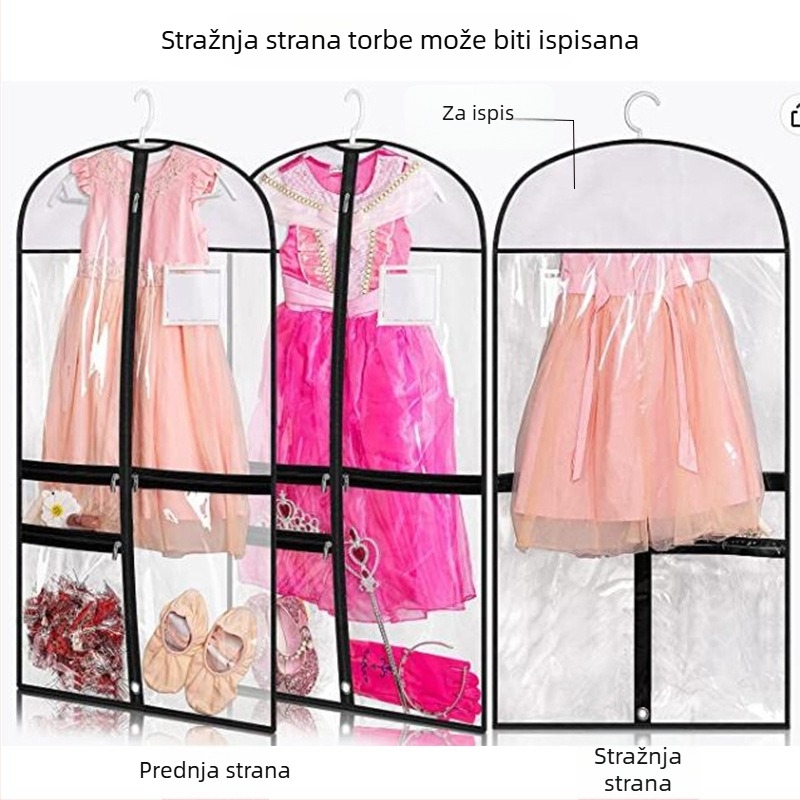 Prozirna PVC pravokutna viseća vrećica za dječju odjeću — zaštita od prašine, vlage i bakterija