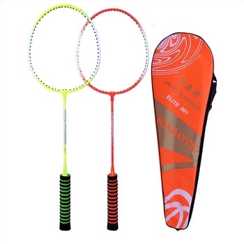 Set reketa za badminton — ultra lagan, okvir od karbonskih vlakana, dva reketa, za odrasle i djecu, težina 95-100 g, izdržljiv
