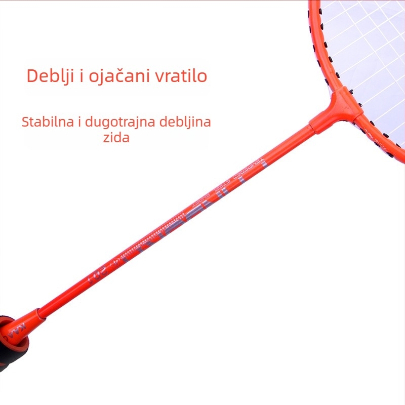 Set reketa za badminton — ultra lagan, okvir od karbonskih vlakana, dva reketa, za odrasle i djecu, težina 95-100 g, izdržljiv