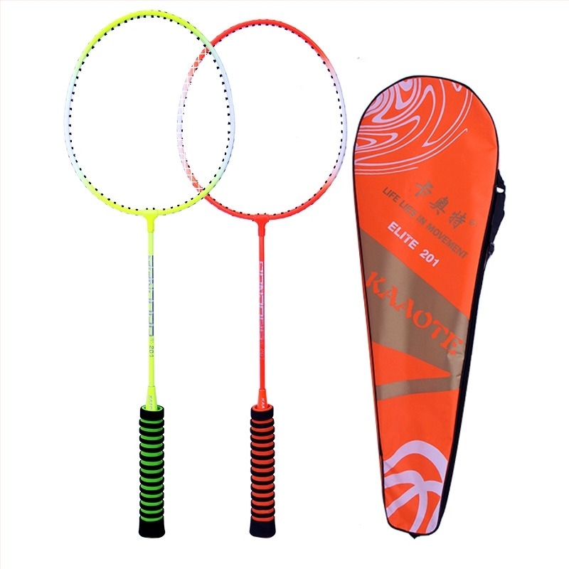 Set reketa za badminton — ultra lagan, okvir od karbonskih vlakana, dva reketa, za odrasle i djecu, težina 95-100 g, izdržljiv