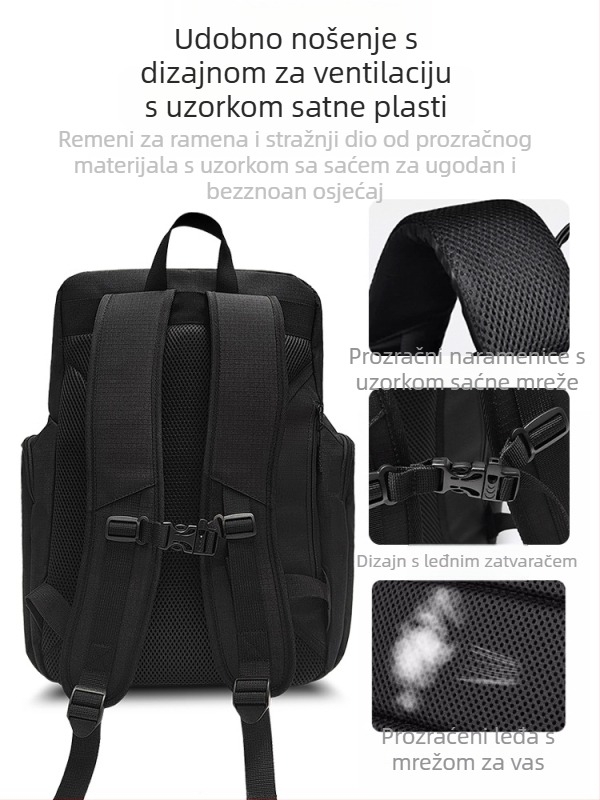 Sherlock Sportski ruksak za košarku i nogomet – Oxford materijal, podstava od sintetičke kože, prozračan i otporan na habanje, gradski minimalistički stil