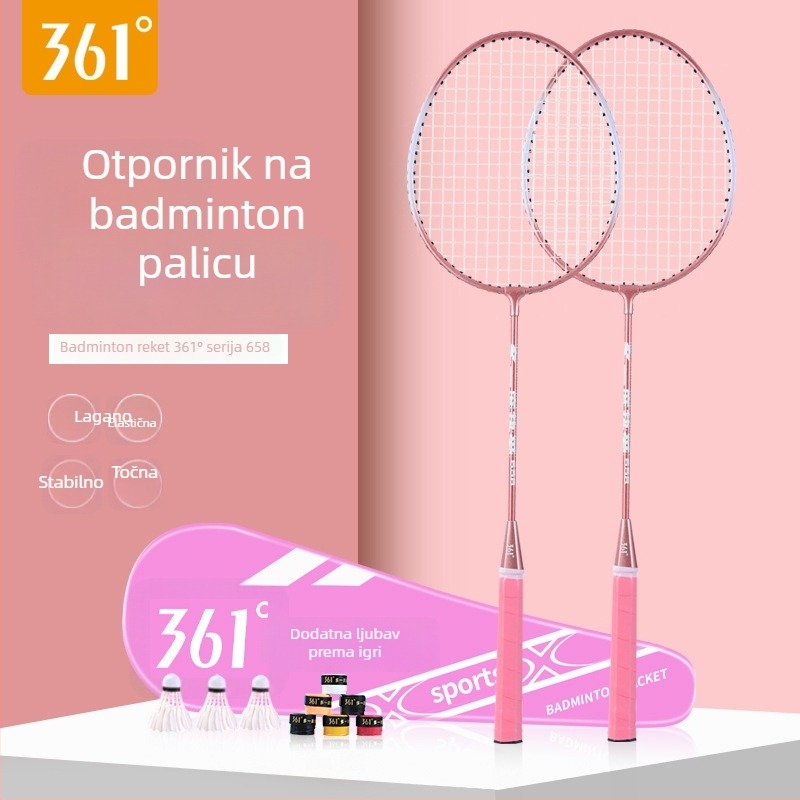 361° badminton raketa – ultra lagana, 95–100 g, drška G3, neposredan udar