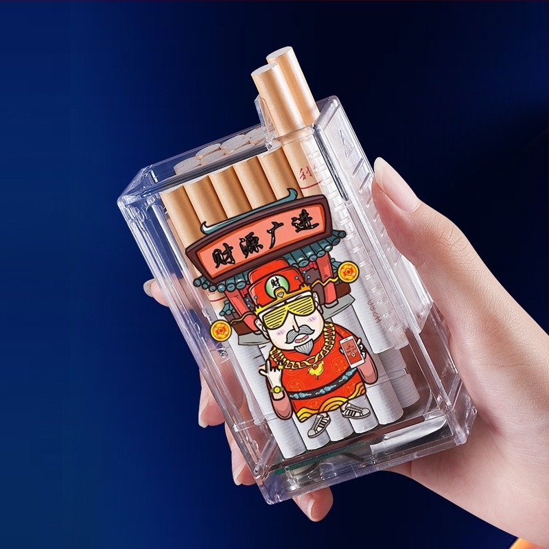 2-u-1 kutija za cigarete s integriranim upaljačem – prijenosna plastična kutija, oko 63 g, moderan minimalistički stil