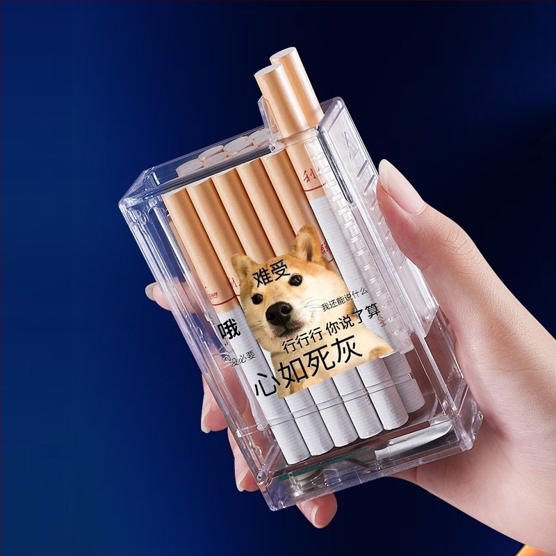 2-u-1 kutija za cigarete s integriranim upaljačem – prijenosna plastična kutija, oko 63 g, moderan minimalistički stil