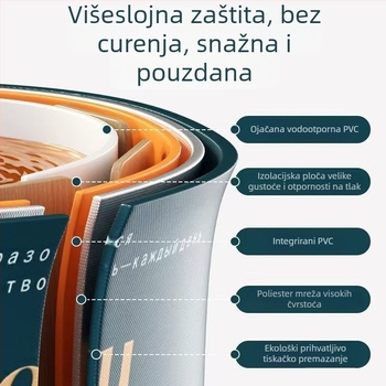 Sklopiva kada za odrasle s poklopcem, vodootporna tkanina, izolirana, sjedalo