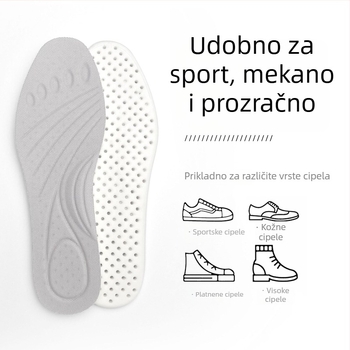 Uložak za cipele s punom dužinom, mrežasti materijal, memorijska pjena, prozračan materijal s PU, odvlačenje vlage i otporan na mirise, unisex, za sve sezone