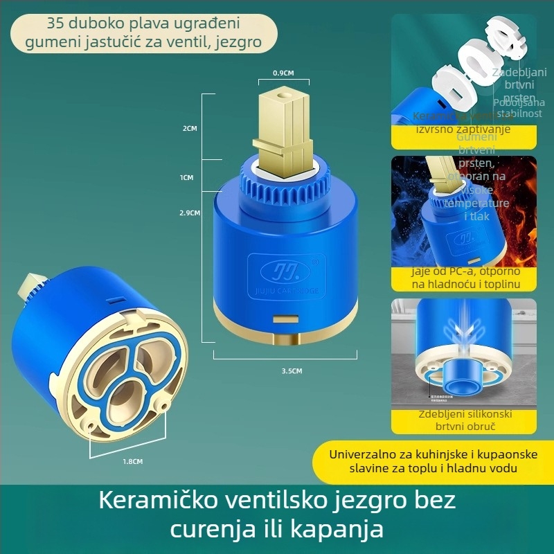 Keramičko jezgro ventila za kuhinjsku miješalicu – hladna i topla voda, PC+keramika, moderni minimalistički stil