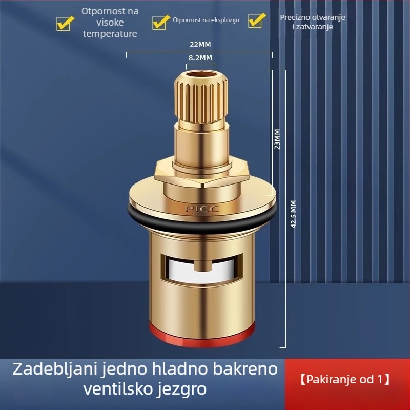 Keramičko jezgro ventila za kuhinjsku miješalicu – hladna i topla voda, PC+keramika, moderni minimalistički stil