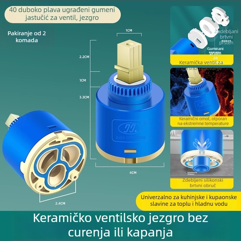 Keramičko jezgro ventila za kuhinjsku miješalicu – hladna i topla voda, PC+keramika, moderni minimalistički stil