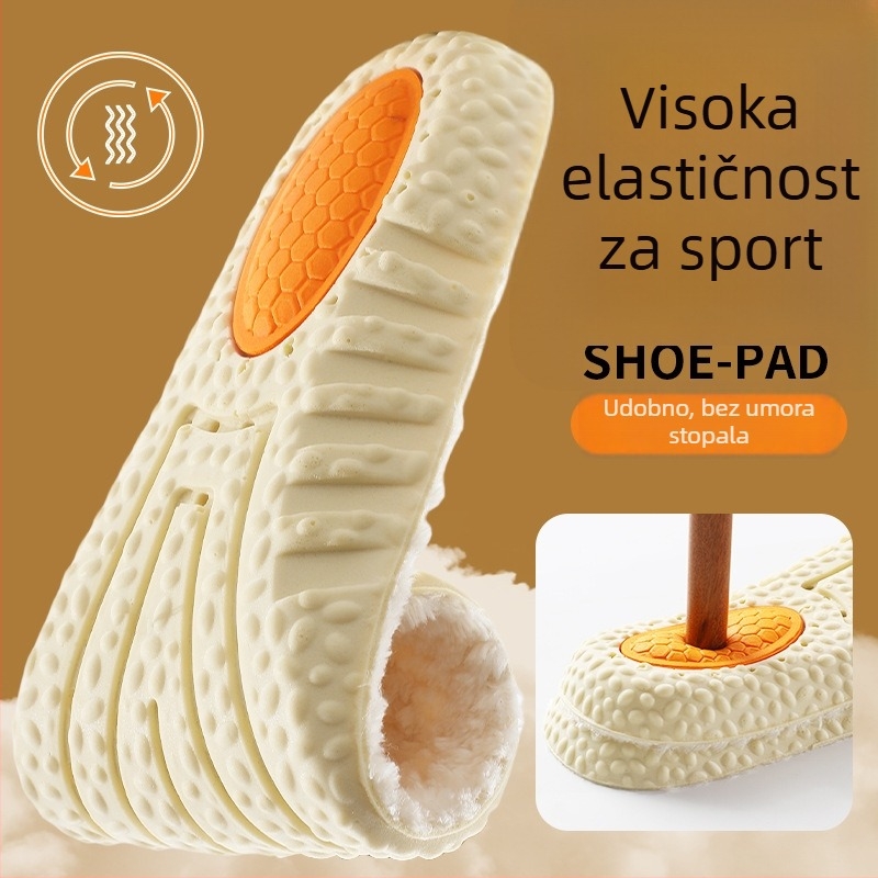 Model 2416: Zimske uloške s fleece podstavom, zračnim jastučićem i masažom – tople PU uloške za tenisice, čizme, casual i radne cipele (235–290 mm)