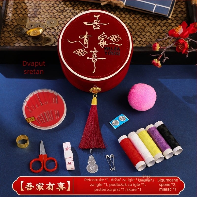 Vjenčana kutija za šivanje - platneni set za šivanje za mladenku | Značka: Romantic happy event | Šifra proizvoda: Wedding sewing box | Materijal: Tkanina | Sastav: Šivanje