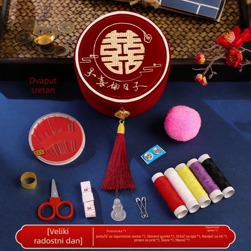 Vjenčana kutija za šivanje - platneni set za šivanje za mladenku | Značka: Romantic happy event | Šifra proizvoda: Wedding sewing box | Materijal: Tkanina | Sastav: Šivanje