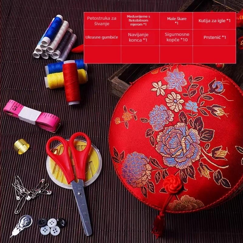 Vjenčana kutija za šivanje - platneni set za šivanje za mladenku | Značka: Romantic happy event | Šifra proizvoda: Wedding sewing box | Materijal: Tkanina | Sastav: Šivanje