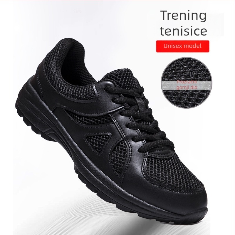 Trening tenisice s prozračnim mrežastim gornjim dijelom, lagane, niski profil, prednje vezanje, potplat s tehnologijom injekcije