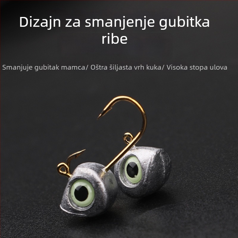 Hakić s olovnim glavom, mikrosvijetleće 3D oči ribe, za ribolov s brodom na oceanu, kutija 1000