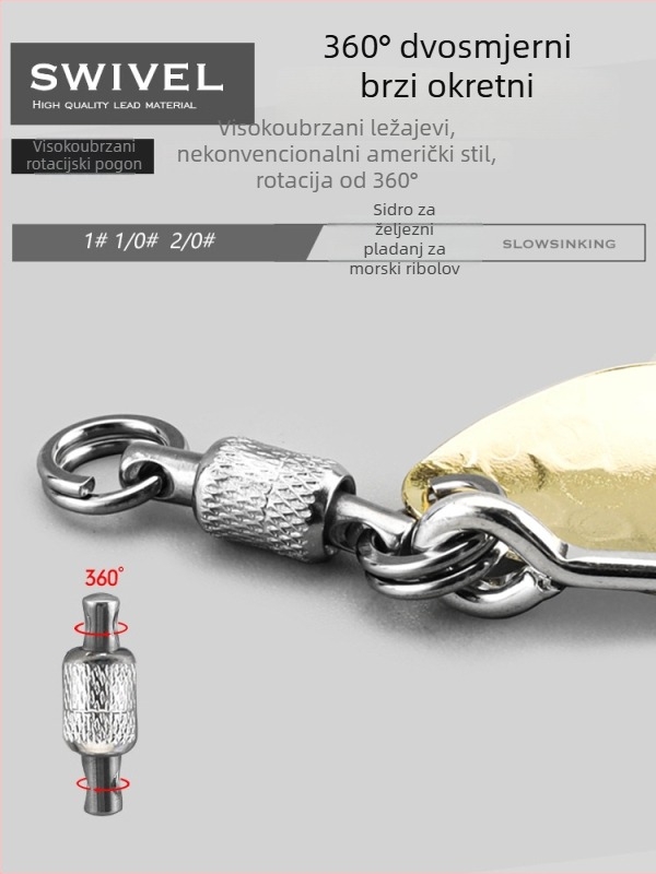 TWM Mamac s jednim udicom, ležajnim prstenom i metalnom pločicom za morski ribolov s brodom