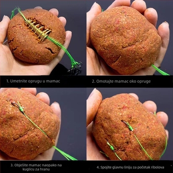 Eksplozivne udice za ribolov s opružnom sekcijom i anti-zamotavanjem, 500 komada u kutiji