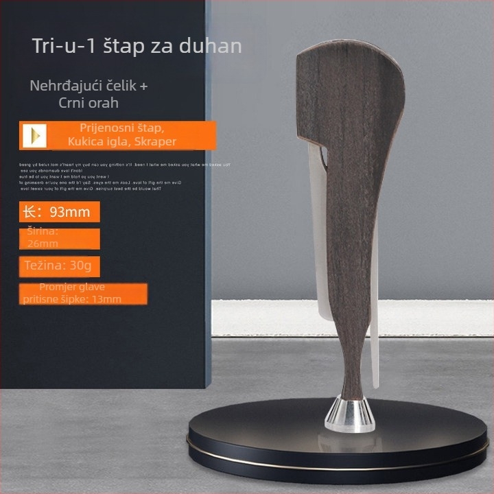 Forten 3-u-1 nož za duhan sa škrabom, metal i drvo, oprema za pušenje lule