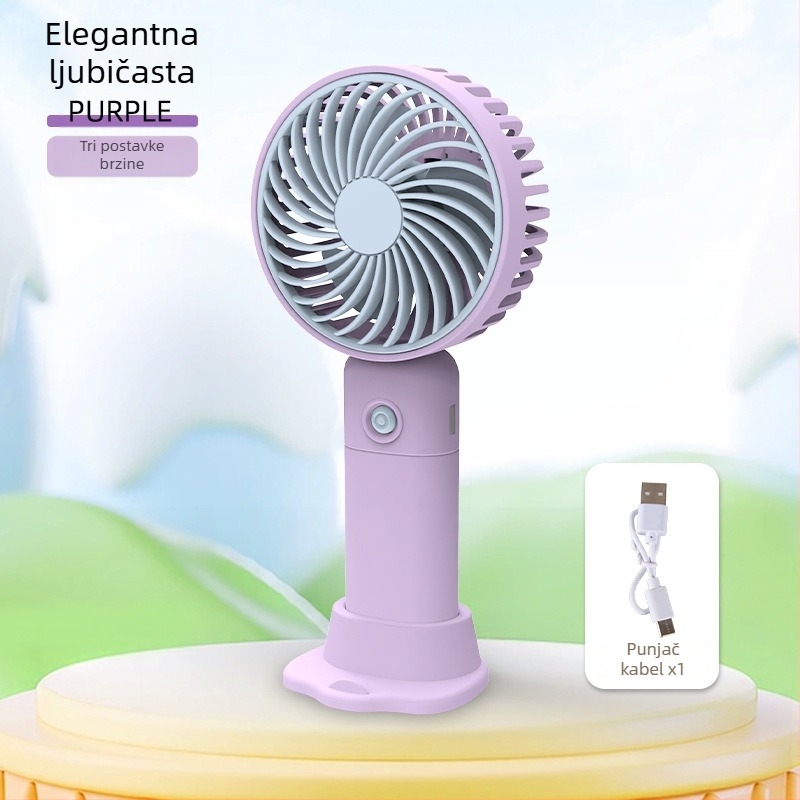 Stolni USB mini ventilator s držačem za telefon, 3 lopatice, 3 brzine, buka 36-45 dB